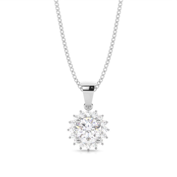 4 Prong Setting Round Moissanite Pendent