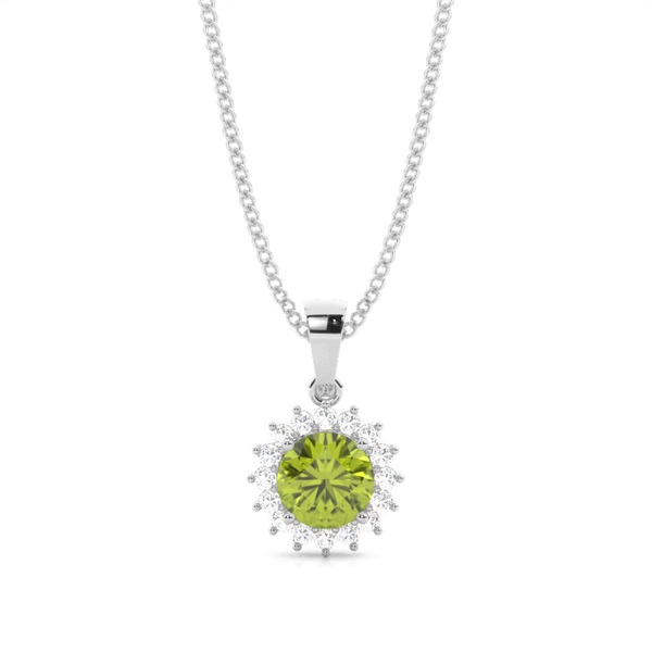 4 Prong Setting Round Peridot Pendent