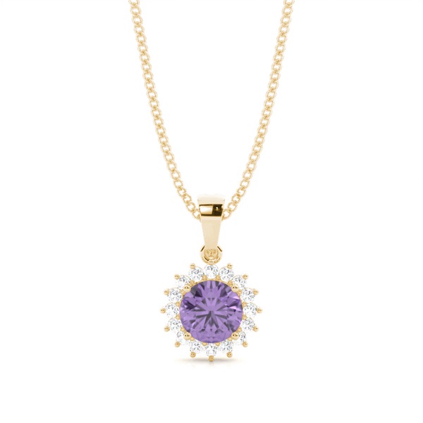 4 Prong Setting Round Amethyst Pendent