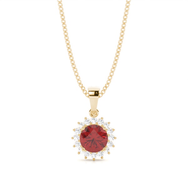 4 Prong Setting Round Garnet Pendent
