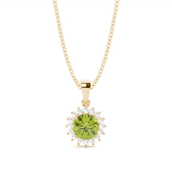 4 Prong Setting Round Peridot Pendent
