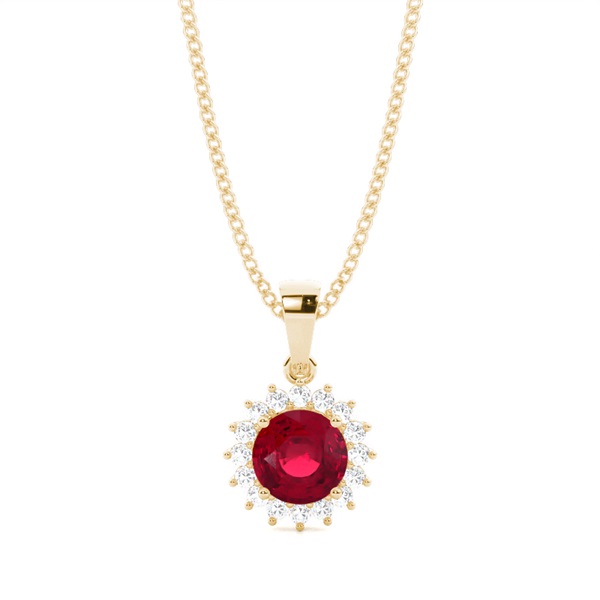 4 Prong Setting Round Ruby Pendent