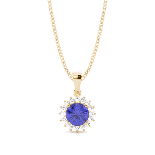 4 Prong Setting Round Tanzanite Pendent