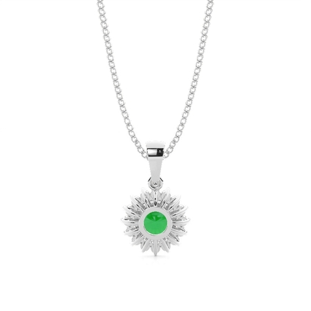 4-Stift-Einstellung rund um Smaragd-Anhänger