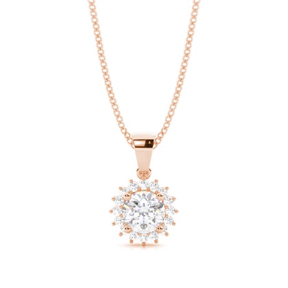 4 Prong Setting Round Moissanite Pendent