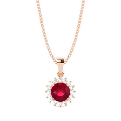 4 Prong Setting Round Ruby Pendent