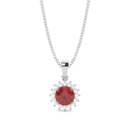 4 Prong Setting Round Garnet Pendent