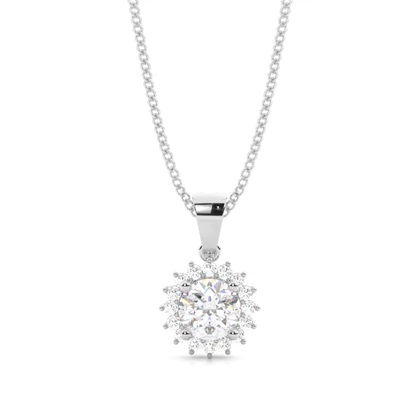 4 Prong Setting Round Moissanite Pendent