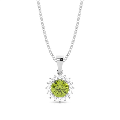 4 Prong Setting Round Peridot Pendent