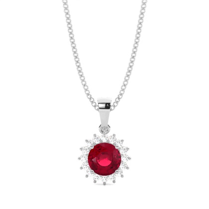 4 Prong Setting Round Ruby Pendent