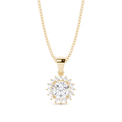 4 Prong Setting Round Moissanite Pendent