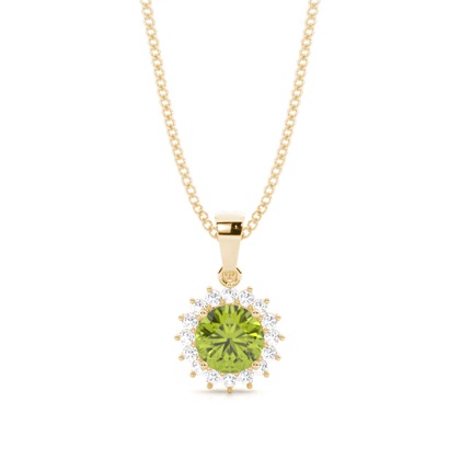 4 Prong Setting Round Peridot Pendent