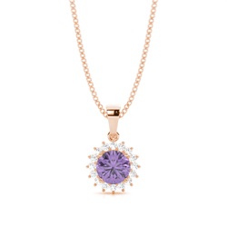 4 Prong Setting Round Amethyst Pendent
