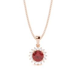 4 Prong Setting Round Garnet Pendent