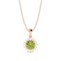 4 Prong Setting Round Peridot Pendent