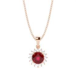 4 Prong Setting Round Ruby Pendent