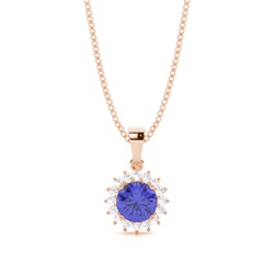 4 Prong Setting Round Tanzanite Pendent