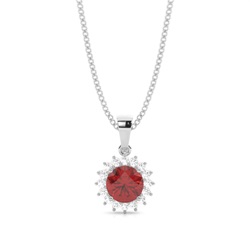 4 Prong Setting Round Garnet Pendent