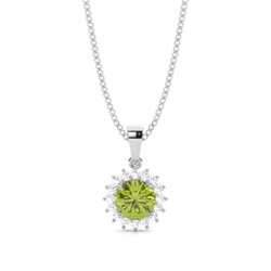 4 Prong Setting Round Peridot Pendent