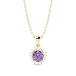 4 Prong Setting Round Amethyst Pendent