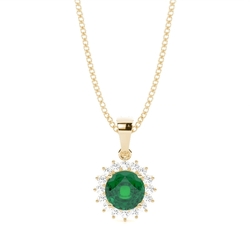4 Prong Setting Round Emerald Pendent