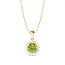 4 Prong Setting Round Peridot Pendent