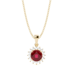 4 Prong Setting Round Ruby Pendent