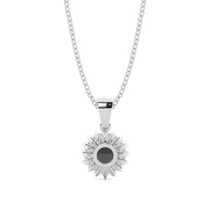 4 Prong-Einstellung Runde schwarze Diamant-Pendent