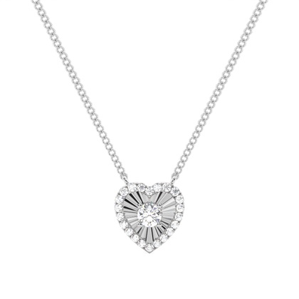 Micropave Setting Heart Diamond Pendant