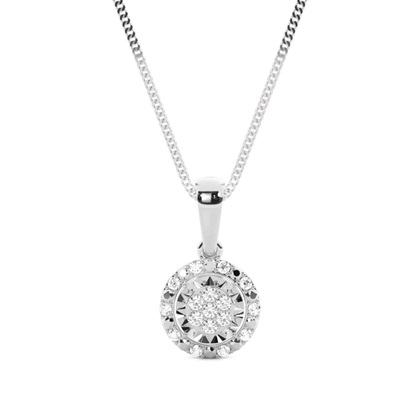 Illusion Prong Setting Round Halo Pendant
