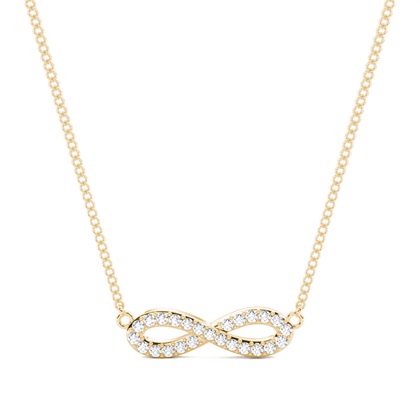 Round Yellow Gold Delicate Diamond Pendants
