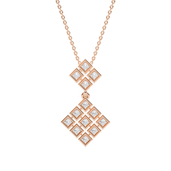Bezel Setting Princess Diamond Designer Pendants