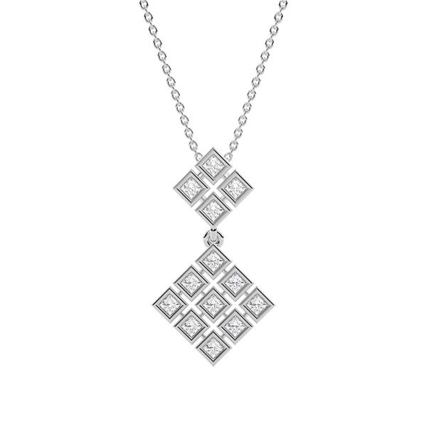 Bezel Setting Princess Diamond Designer Pendants