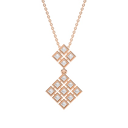 Bezel Setting Princess Diamond Designer Pendants