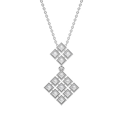 Bezel Setting Princess Diamond Designer Pendants