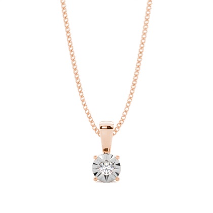 Rose Gold Solitaire Diamond Pendants