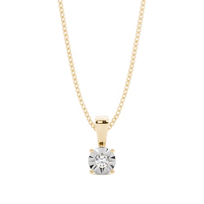 Yellow Gold Solitaire Diamond Pendants Necklaces