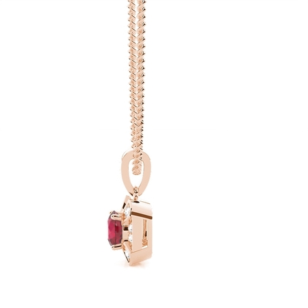 Zinkeneinstellung Ruby Halo Pendent