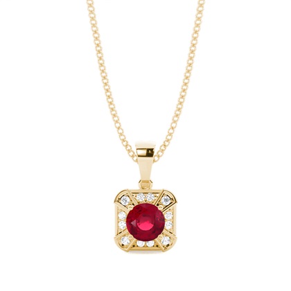 Prong Setting Ruby Halo Pendent