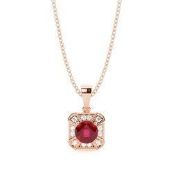 Prong Setting Ruby Halo Pendent