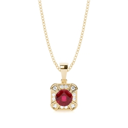 Prong Setting Ruby Halo Pendent