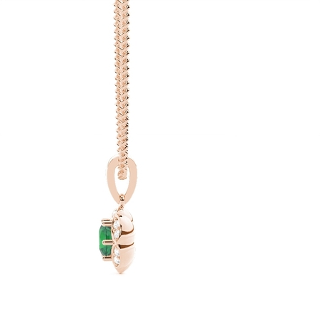 Zinkeneinstellung Smaragd-Halo-Anhänger