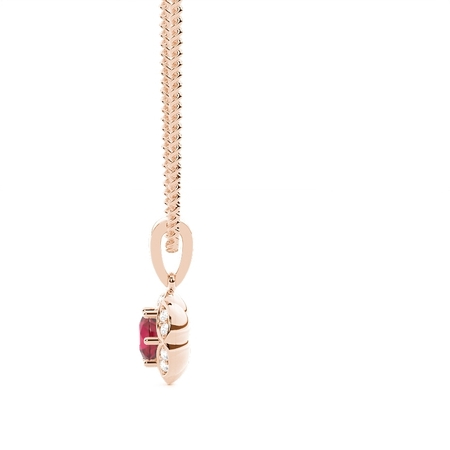 Zinkeneinstellung Ruby Halo Pendent