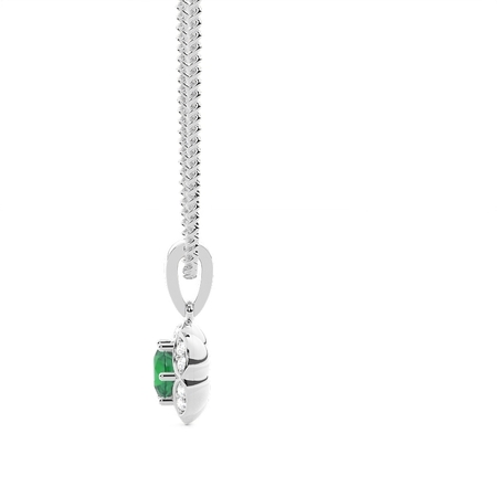 Zinkeneinstellung Smaragd-Halo-Anhänger
