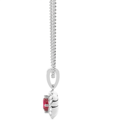 Zinkeneinstellung Ruby Halo Pendent
