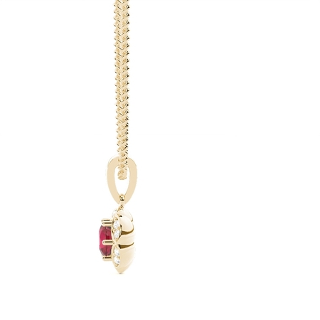 Zinkeneinstellung Ruby Halo Pendent