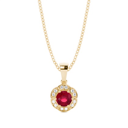 Prong Setting Ruby Halo Pendent
