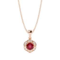 Prong Setting Ruby Halo Pendent