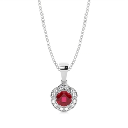 Prong Setting Ruby Halo Pendent
