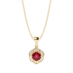 Zinkeneinstellung Ruby Halo Pendent